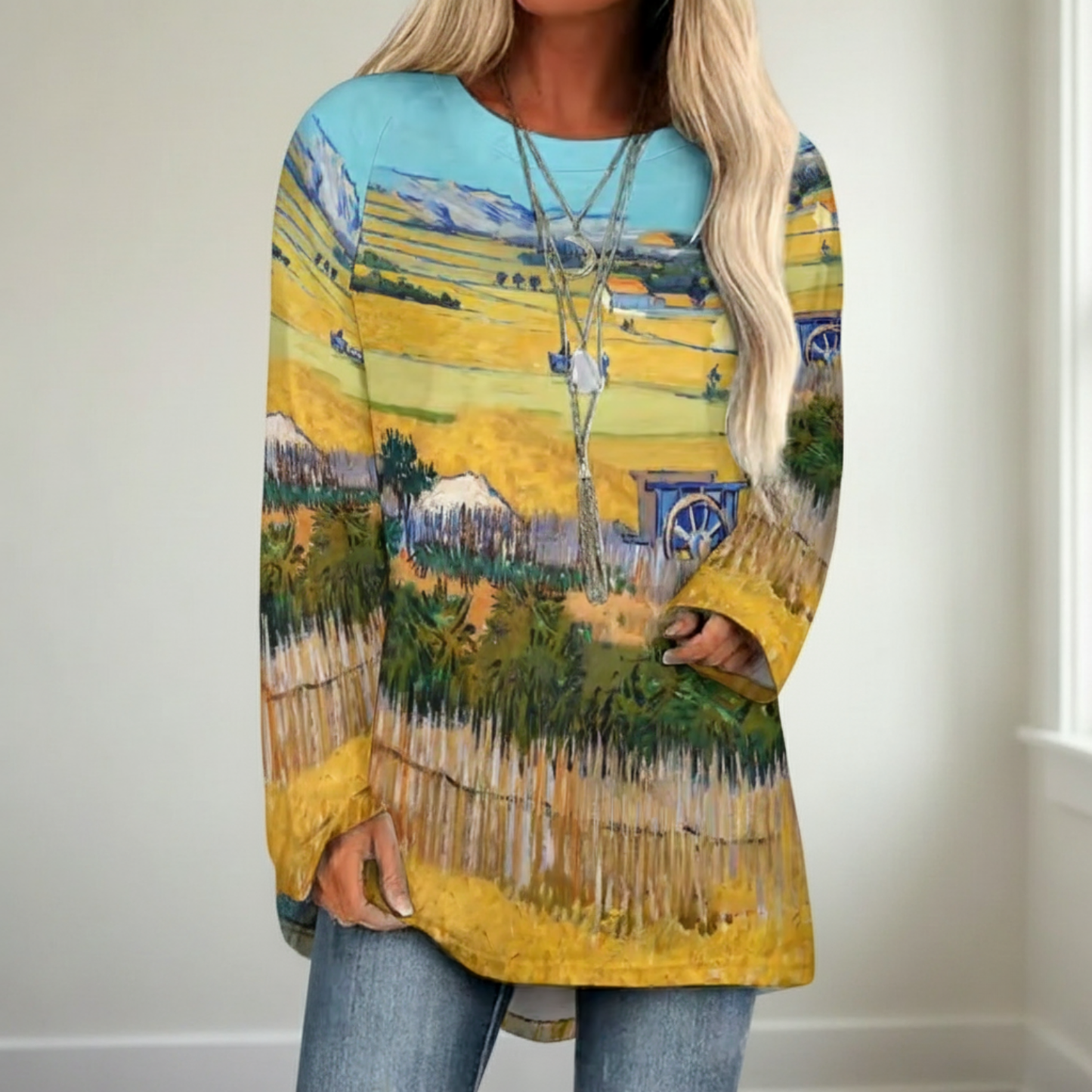 Chemise à Manches Longues Inspirée de Van Gogh