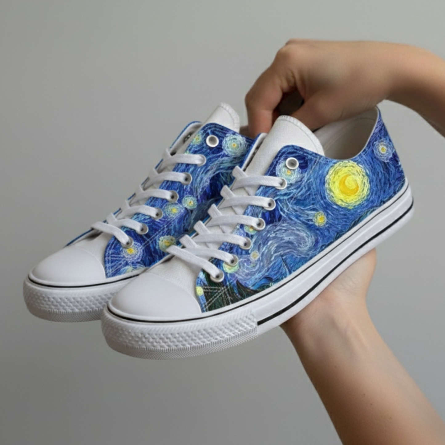 Zapatillas de Lona Low-Top Cielo Arremolinado Van Gogh