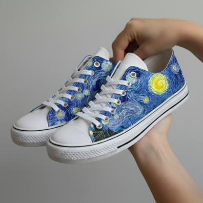 Sneakers di Tela Low-Top Cielo Vorticoso Van Gogh