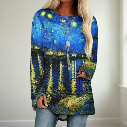 Van Gogh-Inspiriertes Langarmshirt