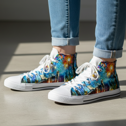 Scarpe di Tela Notte Piovosa Impressionista