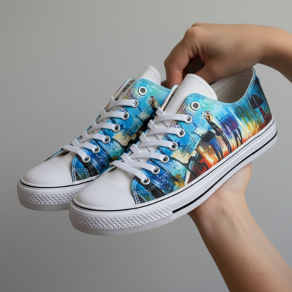 Abstrakte Straßenlaterne Casual Sneakers