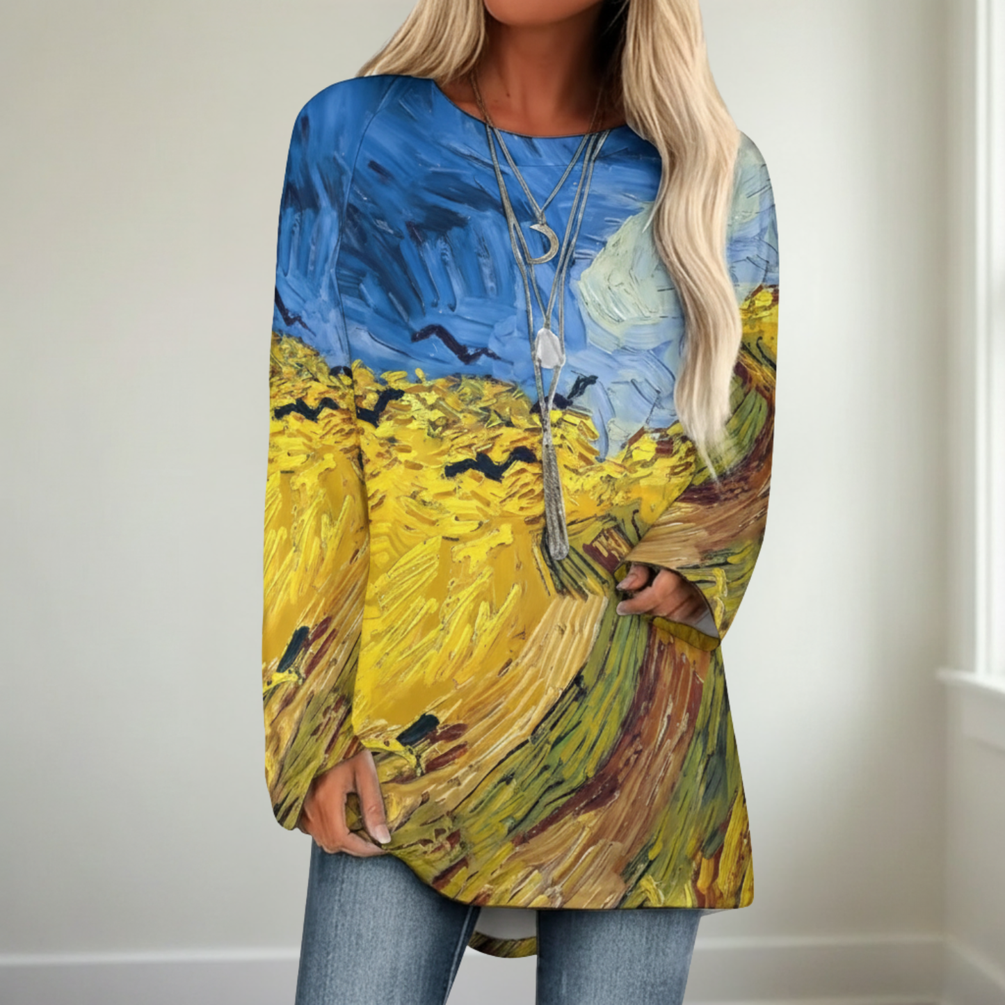 Van Gogh-Inspiriertes Langarmshirt