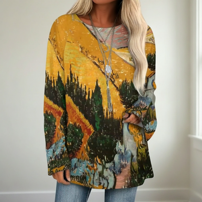 Van Gogh-Inspiriertes Langarmshirt