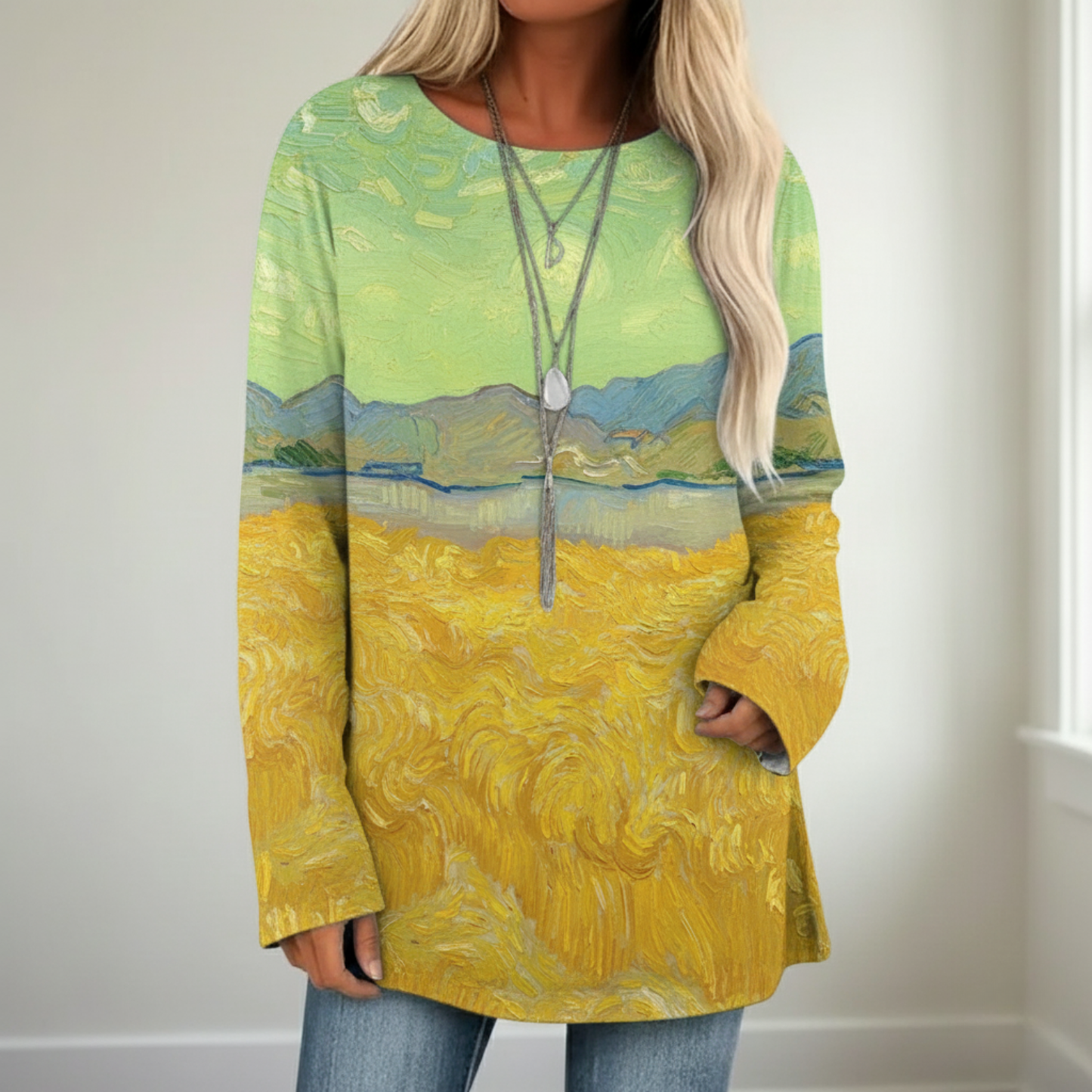 Chemise à Manches Longues Inspirée de Van Gogh