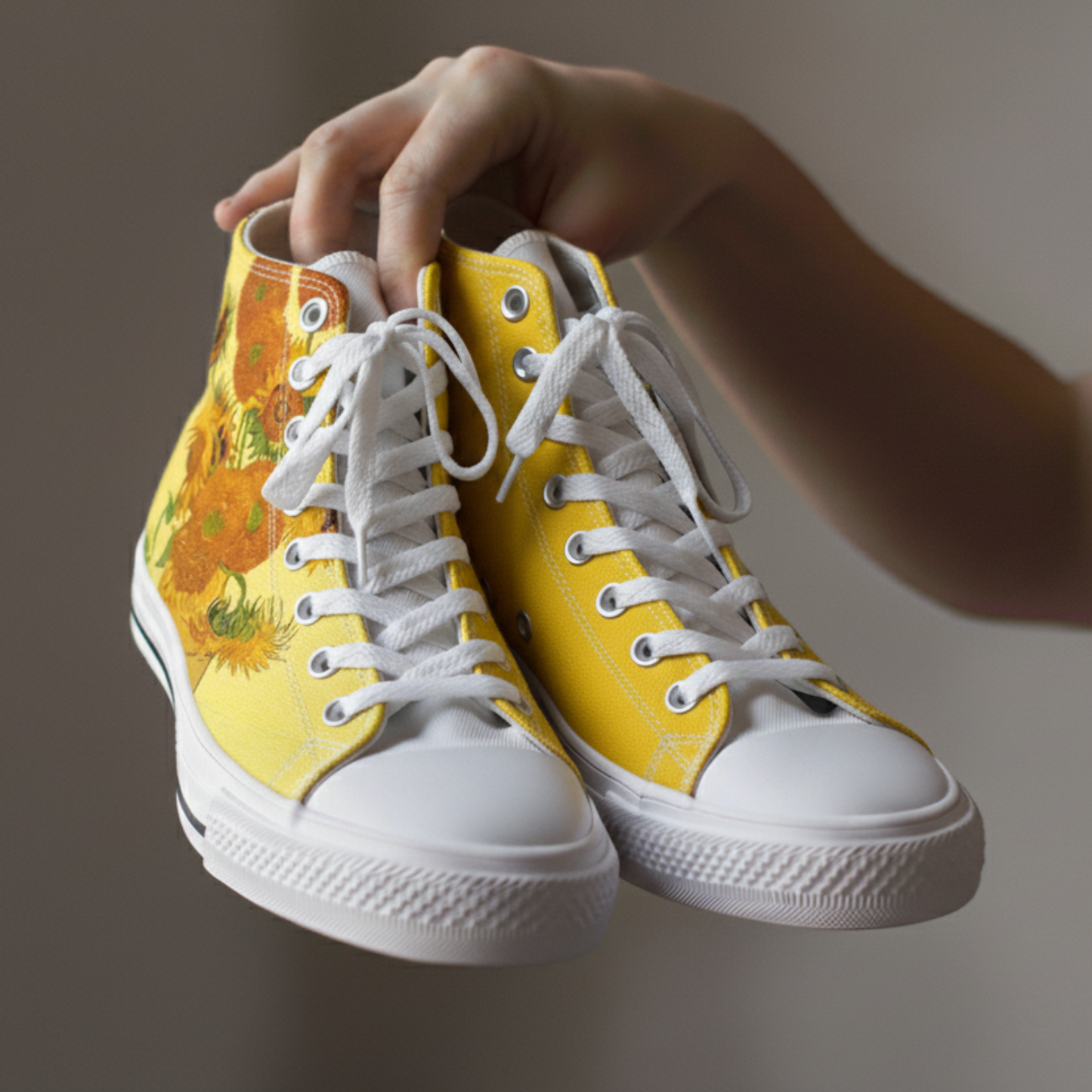 Chaussures en Toile Peinture Tournesol Ensoleillé