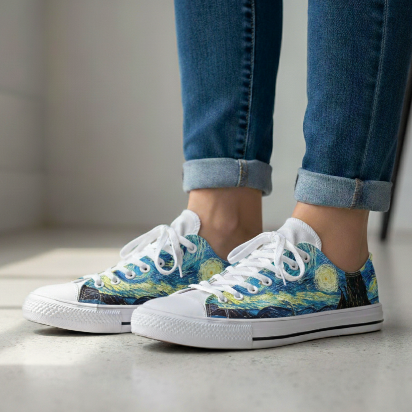 Van Gogh Geïnspireerde Sterrenhemel Sneakers