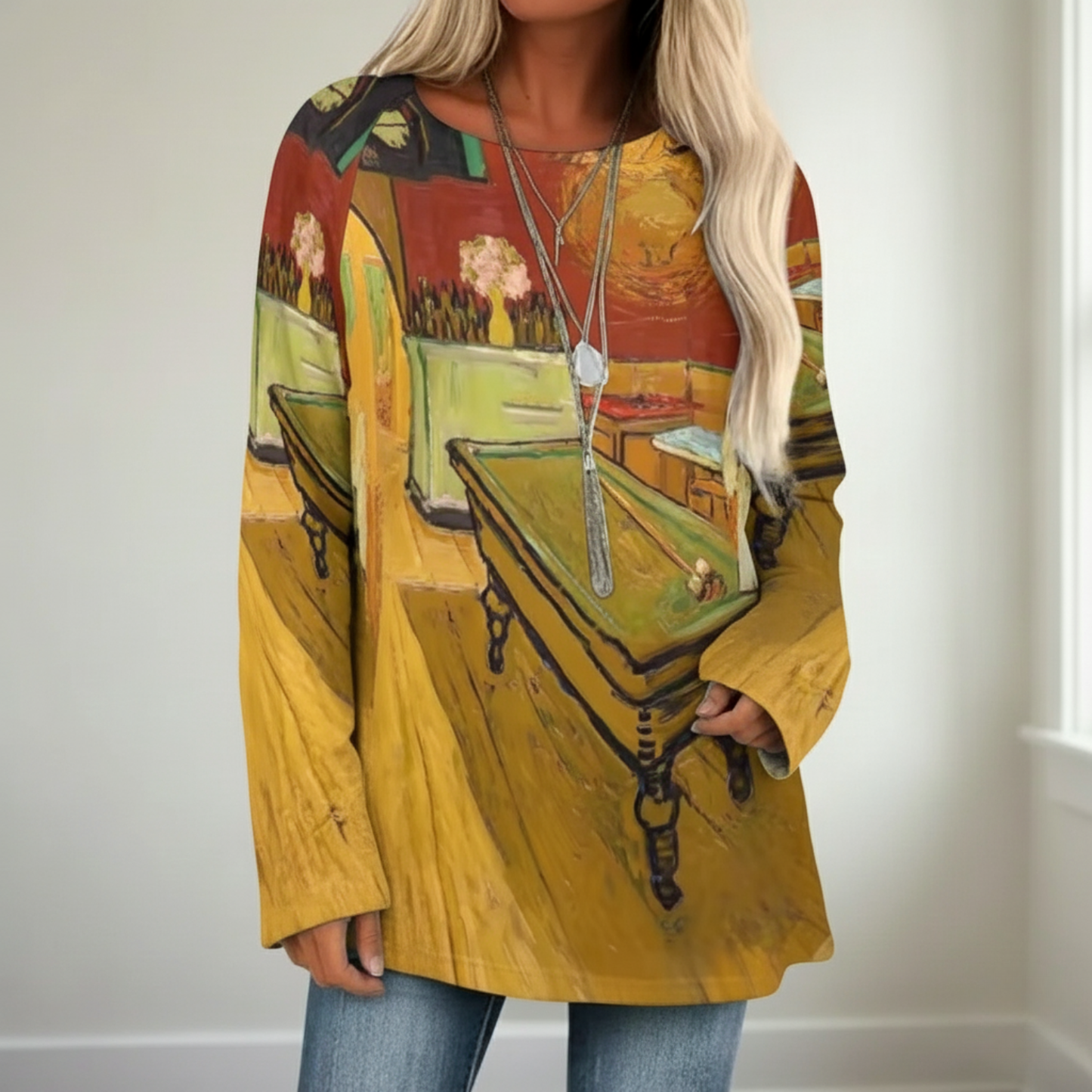 Camisa de Manga Larga Inspirada en Van Gogh