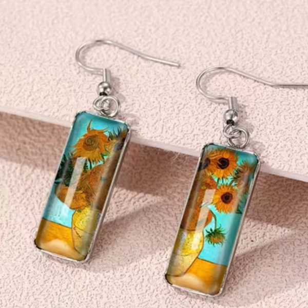 Pendientes de Ganchillo Elegantes Inspirados en Van Gogh