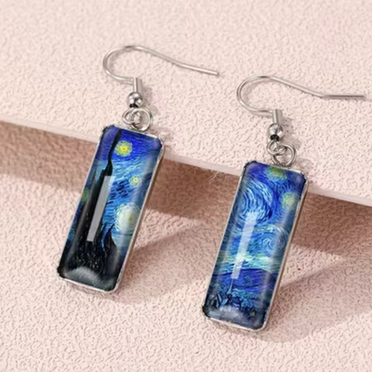Van Gogh Inspirierte Elegante Statement Häkelohrringe